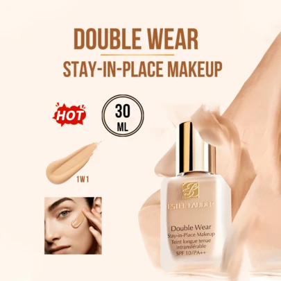 Estée Lauder Maquillaje de larga duración #1W1 5/7/15/30ml, ¡talla grande vendido! Ultra-cubriente, oculta eficazmente los poros y las líneas finas, de larga duración, sin manchas, sin apelmazamiento, fácil de aplicar, nutritivo, infundido con micro polvo líquido e ingredientes de enfoque suave, crea un maquillaje perfecto, FPS10/PA++, múltiples tamaños disponibles, esencial para el maquillaje diario