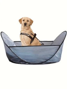 Pet Hair Collection Bag, Pet Grooming Cloak, Prevent Pet Hair Falling On The Ground, Household Dog Cat Hair Collection Bag, Portable Pet Grooming Tent, Adjustable Pet Grooming Kit, Simple Dog Cat Hair Trimming Auxiliary, Pet Supplies - Light Grey - View 3