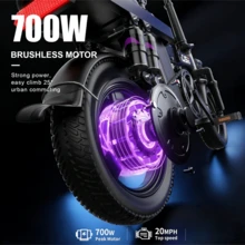 Adult Electric Bicycle, 700W Motor, 36V 15Ah Battery, 14 Inch Thick Tire Electric Bicycle, Top Speed Of 28mph, Range Of 45 Miles, All Terrain Electric Bicycle - 灰色 - 查看 4