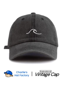 1/2pcs Unisex Distressed Wavy Embroidery Baseball Cap, Adjustable Casual Sun Protection Hat Suitable For Spring/Autumn Travel, Beach Gathering - Multicolor - View 20