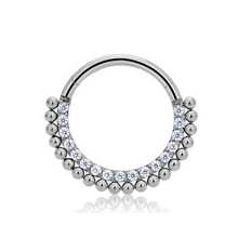 1pc G23 Titanium Cubic Zirconia 16G Nose Ring Spiral Septum Cartilage Earring Jewelry For Women - Gold 3 - View 17