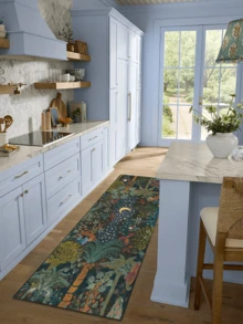 1pc Modern Nature Floral & Plant & Star Moon Pattern Area Rug/Carpet/Bath Mat/Door Mat/Runner, Soft Thick Washable Rug For Hallway, Bathroom, Kitchen, Bedroom, Living Room, Versatile Home Decor - Multicolor - View 4