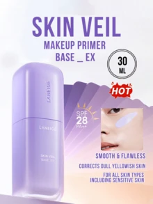 Laneige SKIN VEIL BASE_EX 亮白粉底液 40 - 70毫升/2.36盎司 - 暖色调，减少50%黄色底调，SPF28 PA++，多效合一，有效抵抗肌肤刺激，保湿控油，蕴含5种关键成分，打造自然无瑕妆容，适合日常防晒和妆前打底。 - 淡紫色 - 查看 2