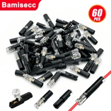12 piezas/60 piezas Conector de inserción de doble cable, 2 pines 2 puertos, aislado en PVC, material de contacto de cobre, terminal de conexión rápida, modo de alimentación sin carga, con clip de bloqueo, para conexión de cables LED en automoción y hogar - Multicolor - Ver 12