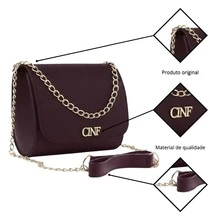 Women's Bag Kit Large Bag + Medium Bag + Shoulder Bag + Wallet - 紫紅色 - 查看 8