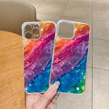 Hilo de plumas de colores fluidos Funda para teléfono impresa, paquete individual, material transparente de TPU + PC, compatible con carga inalámbrica magnética, a prueba de golpes, resistente a rayones, compatible con iPhone 17 Pro Max/17/17 Pro/17/11/12/12 Pro/12 Plus/13/13 Pro/13 Plus/13 Pro Max/14/14 Plus/14 Pro/14 Pro Max/15/15 Plus/15 Pro/15 Pro Max/16/16 Plus/16 Pro/16 Pro Max/16e, S25 Ultra/S24 Plus/S23+/S22/A35/A55/A15/A16/A36/A56/A26/A54/S25 Edge - transparente - Ver 6