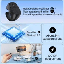 Scrolling Ring Remote Control For Major Social Media Platforms Shorts Video, Wireless Wireless Remote Control Ring For IPhone/Android, Camera For Phone, Hands-Free ScrollingMobile Phone Wireless Remote Control With Charging Case, Photo Controller, Selfie Artifact, Pulley Remote Control - Multicolor - View 3