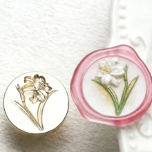 1个3D立体加厚蜡封头，浮雕花朵印章，适用于信封/贺卡/礼品盒DIY装饰印章 - 單件 - 查看 8