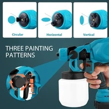 Kynley 兩顆電池的噴漆槍，2x4.0Ah電池電動噴漆槍，噴漆器，無刷馬達21V無線電動噴漆槍，噴漆量200毫升/分鐘 - 黑色 - 查看 8