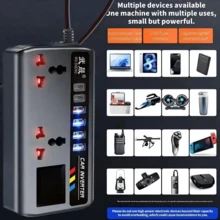 200W DC 12V/24V Car Power Inverter With 4 USB Ports And 2 Type-C Ports, Suitable For Sedan, SUV And Road Trips, Plugs Into Car Cigarette Lighter Socket - Multicolor - View 4