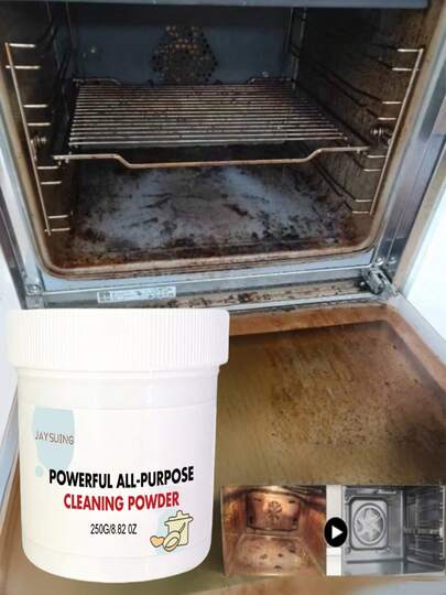 250g Heavy Duty Cleaning Powder - Multi-Surface Degreaser & Rust Remover For Kitchen, Stove, Oven, Range Hood, Easy Use With Long-Lasting Results,Gifts For Men And Women Suitable For Valentine's Day, New Year's Day, Birthdays, Weddings And Parties,Quick Ship Items,Free Shipping