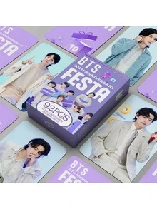 50张/124张/92张 JIMIN V J-HOPE RM JIN 照片卡收藏套装 - 手工相册套装，K-POP 生日礼物，带展示盒的交换卡，书签套装，情人节收藏卡，小礼物，粉丝自制照片卡 - 彩色 - 查看 35