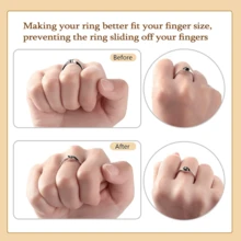 KLONKEE 4pcs Acrylic/Semi-Transparent Anti-Slip Ring Adjuster, 2 Styles Combo, Used To Adjust Loose Or Fix Ring Size! Can Be Cut With Scissors - 2 Transparent + 2 Semi-transparent - View 4