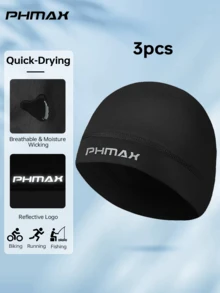 PHMAX 3pcs/1pc Lightweight Skull Cap, Breathable Cycling Cap, Protection Running Hat For Men & Women - Multicolor - View 1