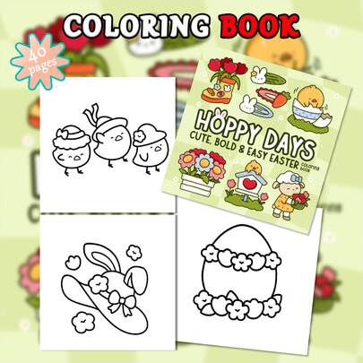 This Easter-Themed Coloring Book Weighs 40-230 Grams. It Is Thick, , And Made Of Soft, Adorable Paper. The Illustrations Depict Cute Bunnies, Chicks, And Easter Eggs With Clear Lines And Rich Details. Suitable For Children's Coloring, Stress Relief, And Parent-Child Interaction. An Excellent Gift For Girls, Or As A Valentine's Day/New Year Gift.