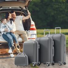 Luggage Set S, M, L, And XL (14-Inch + 20-Inch + 24-Inch + 28-Inch) – Comes With A Telescopic Metal Handle, 360° Double Wheels, TSA Lock Design, Hard-Shell Luggage Set, Stylish And Durable For A Wide Variety Of Uses - Grey - View 1