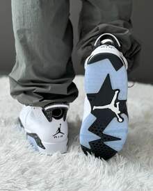 Nike Jordan Air Jordan 6 "Reverse " - Simple, Versatile, Mid-Top Retro Basketball Shoes For Men - White and Black - View 6