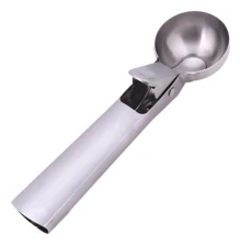 Colher De Sorvete Inox Com Ejetor de Bola Concha Profissional Sobremesa - Inox - Visão 5