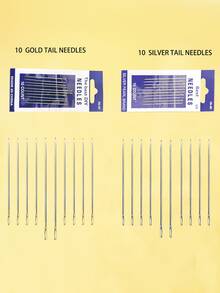 10pcs Sewing Needles, Gold Or Silver Tail Available. Household Essential. For Mending, DIY Embroidery And Sewing - Sewing Needle - View 8