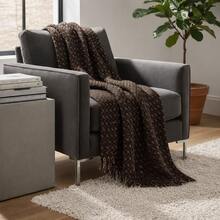 Luxurious Striped Sofa Throw 180x240 Handmade Decoration - 深棕色帶白色條紋 - 查看 1