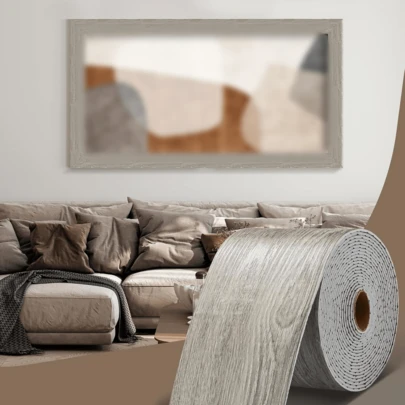 1 Roll 5m/196.85in Self-Adhesive Door Frame Repair Tape, Textured PVC Baseboard Wall Sticker, Suitable For Bedroom, Kitchen, Living Room Decor And Repair