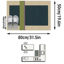 1件裝北歐INS風現代極簡幾何條紋格紋長條地毯，適用浴室、廚房、玄關入口、走道、床邊、客廳、臥室，四季通用柔軟可機洗地墊，居家裝飾 - 彩色 - 查看 16