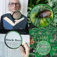 1pc Magnifying Glass, 10x Handheld Reading Magnifying Glass With 100mm Magnifying Lens, Featuring A Non-Slip Soft Rubber Handle, Shatterproof Magnifying Glass, Suitable For Reading, Maintenance And Observation. - Multicolor - View 6