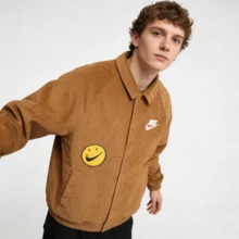 Chaqueta casual con estampado de letras Nike, color camello, para hombre - Camel - Ver 3