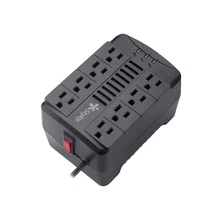 Regulador de Voltaje 650VA Stylos 8 Contactos Protección contra Picos y Variaciones de Energía para Electrónicos y Computadoras - Tipo de Enchufe A USA (110-127V) - Ver 2