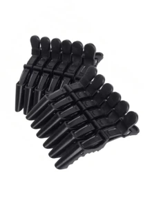 6/12Pcs Pink Salon Crocodile Hair Clips, Non-Slip Duckbill Sectioning Clamps & Seamless Bangs Clips, Professional Makeup Positioning & Hair Styling Tools, Multi-Function Barber Accessories For Women - Multicolor - View 9