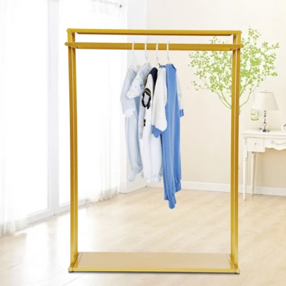 Clothes Rack Clothing Display Rack Clothes Rack For Clothing Stores Gold Floor Standing Garment Rack For Boutique Bedroom