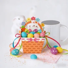 10pcs/Pack 3D Cartoon Carrot Rabbit, Easter Gift Packaging Box, Paper Box Handbag, Easter Candy Box, Easter Gift - Orange - View 10