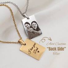 1pc Customized Photo Engraved Necklace - Lifelike Photo Inlaid, Personalized Mother's Day Necklace - Christmas Gift For Mom - Multicolor - View 5