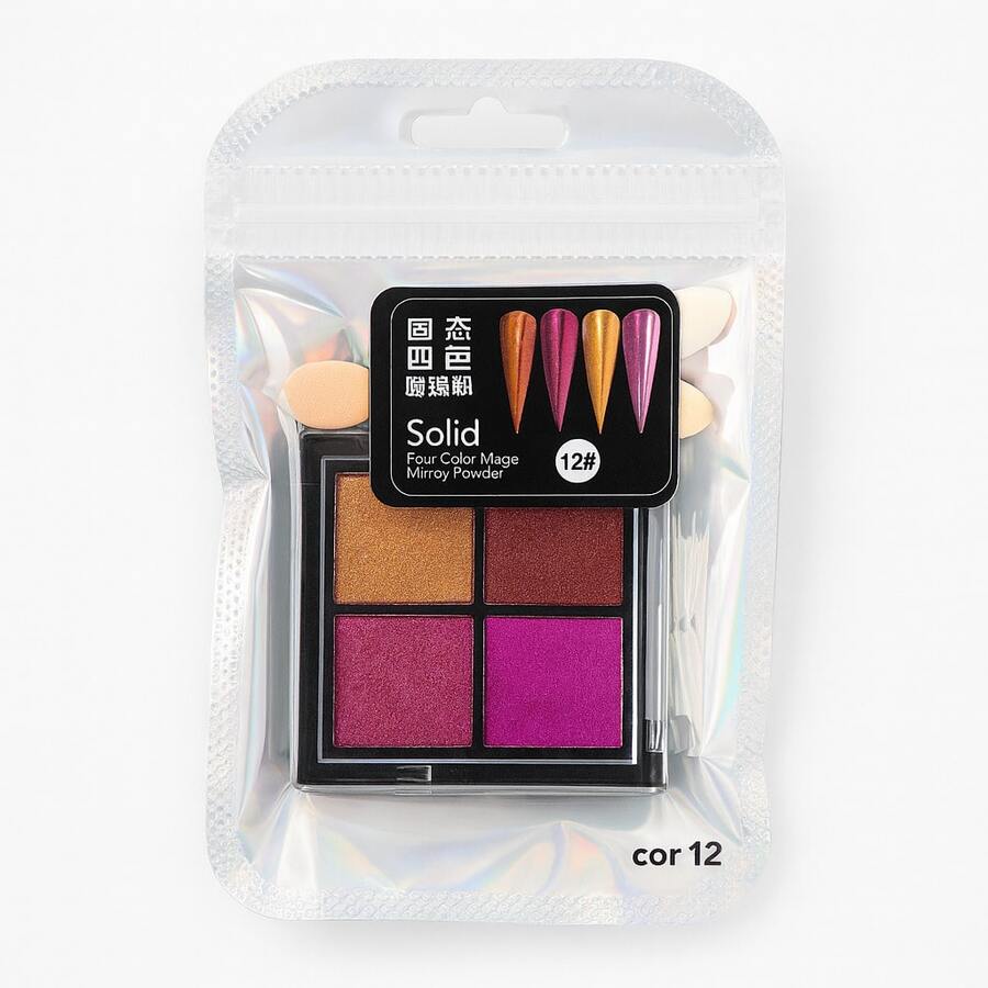 Tesouro direto Import Pó cromado pigmento para unhas cores sortidas - 12 - Visão 1