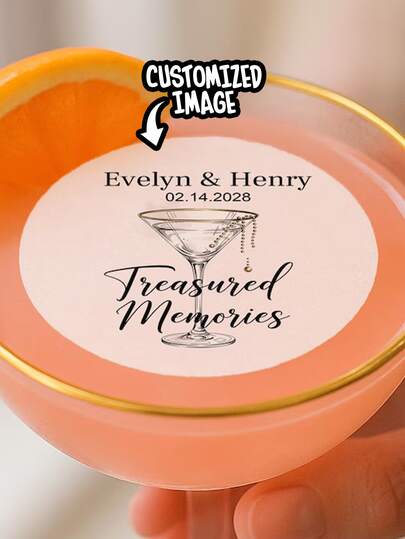 Customized Edible Water-Soluble Paper, Birthday Cake Pattern Water-Soluble Paper, Water Cup Decoration, Cocktail Decoration, Coffee Water-Soluble Paper Decoration, Beverage Water-Soluble Paper Decoration, Suitable For Parties, Banquets, Birthday Gatherings, Business Receptions