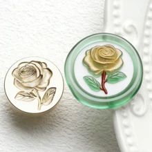 1个3D立体加厚蜡封头，浮雕花朵印章，适用于信封/贺卡/礼品盒DIY装饰印章 - 單件 - 查看 22