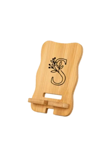 A-Z Detachable DIY Foldable Creative Wooden Phone Stand, Carved Floral Pattern, Slouchy Desktop Adjustable Phone Holder, Suitable For Travel, Office Desk, Home, Holidays, Christmas, Valentine's Day, Teacher's Day, Wooden Grain Element, New Year Gift, Office Supplies - Multicolor - View 15