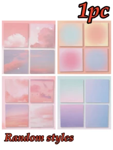 1pc Gradient Sticky Notes, Minimalist Japanese Style, High-Quality, Adhesive Memo Pads, Suitable For Students, Casual Style, Back To School Essential (50 Sheets Per Book, Random Color/Design) - Pink - View 13