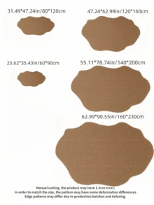 1pc Asymmetrical Shape Minimalist Solid Color Jute-Like Decorative Floor Mat & Rug, Foldable & Storable, Machine Washable, Suitable For Living Room, Bedroom, Study, Multi-Scenario, Pet-Friendly Carpet, Living Room Rug, Bedroom Rug, All Season Rug - Camel - View 8