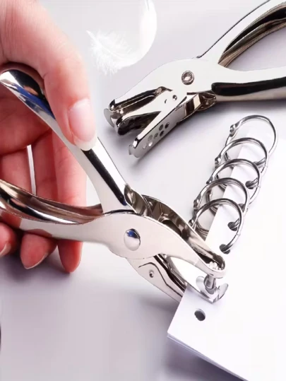 1pc 6mm Round Hole Metal Punch, Manual Office Puncher, Boxed Paper Hole Punch, Suitable For File Punching, Paper Organization, Office Archives, Handicrafts, Applicable To Office Desk, Filing Room, Craft Workshop, Student Desk, Filing Cabinet, Suitable For Workplace, Student Learning, File Management