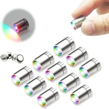 10Pcs LED Mini Lights, Small Led Lights For Dollhouse Silver Plastic Battery Included Doll House Electric Lights For Paper Lantern Party Decoration Crafts Dollhouse Accessories - 多色-慢閃 - 查看 1