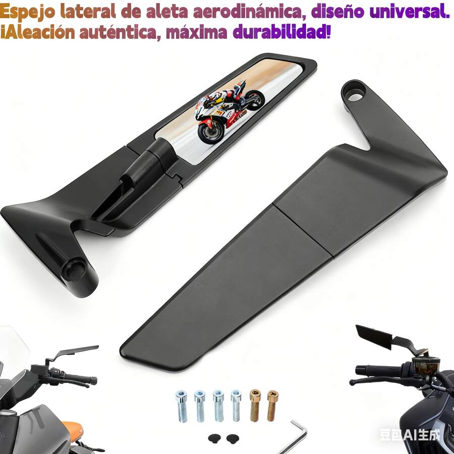 Universal Modified Invisible Rearview Mirror Spoiler - A - View 1