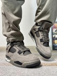 Nike Jordan Air Jordan 4“洞穴石和黑色”舒适百搭，防滑耐用，中帮复古篮球鞋，男女通用，棕色 - 棕色 - 查看 8