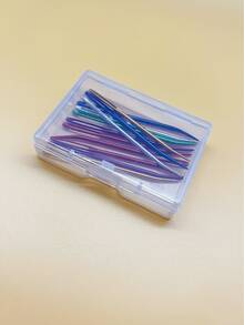 12支/套 弯头铝制大眼编织针，粗线缝纫针，适用于毛衣、手工缝纫，红/紫/绿/银/蓝/黄各2支，盒装 - 盒裝彎針 - 查看 9