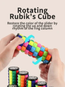 5 Layer Creative Intellectual Decompression Toy, 3D Magic Tower Colorful Corn Cylinder Rotating Cube, Five-Level Cylindrical Magic Cube For Stress Relief & Brain Training, Colorful Corn Pattern 3D Cube Fidget Toy For Adults, Smooth Rotation Cylinder Magic Tower For Puzzle Game & Finger Play, Durable Anti-Fall 5-Level Cube For Home Office Leisure Time, Fun 3D Magic Cube For Intellectual Exercise & Anxiety Relief - Multicolor - View 8