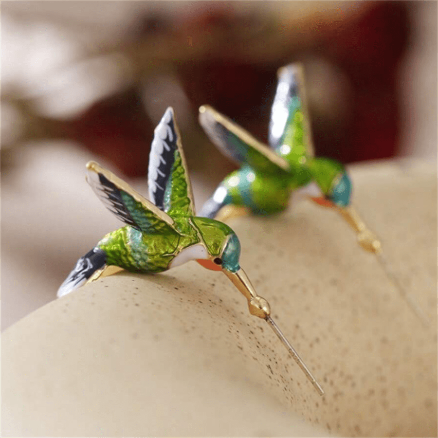 1 Pair Creative Cute Hummingbird Shaped Earrings, Fashionable Minimalist Bird Stud Earrings, Unique Party Jewelry Gift For Women
