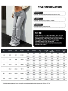 NVFelix Women's Low-Waist Slim Fit Flare Jeans, Stretchy Fabric, Distressed Details, Vintage Casual Style, Suitable For Spring & Summer, Grey - Light Grey - View 7