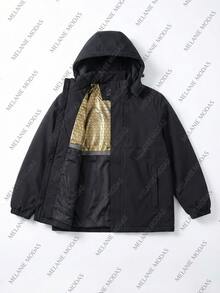 Waterproof Jacket With Thermal Lining, Resistant To Water And Wind. - 黑色 - 查看 2