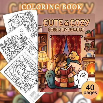 This Warm And Healing Digital Coloring Book Weighs 40-230 Grams. It Is Thick , Made Of Soft And Cute Paper, With A Gentle Style That Feels Comfortable. It Is Very Suitable For Reading At Home, Containing Adorable Pet Scenes And Line Drawing Illustrations With Detailed Digital Annotations. It Can Be Used For Children's Coloring, Attention Training, And Parent-Child Interaction. It Makes A Great Gift For Girls, Especially For Valentine's Day Or New Year.