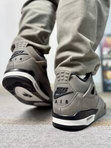 Nike Jordan Air Jordan 4“洞穴石和黑色”舒适百搭，防滑耐用，中帮复古篮球鞋，男女通用，棕色 - 棕色 - 查看 10